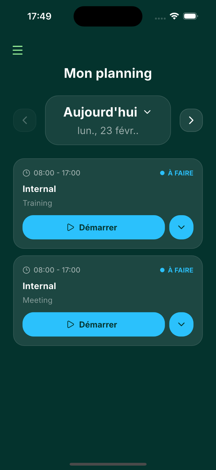 Application Fullyn Field - Dashboard